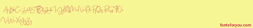 Just Sunday Demo Font – Red Fonts on Yellow Background