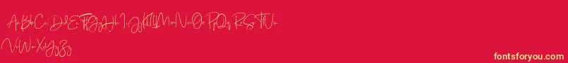 Just Sunday Demo Font – Yellow Fonts on Red Background