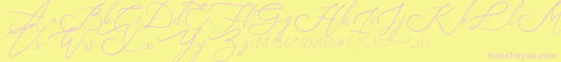 Just Sunday-Schriftart – Rosa Schriften auf gelbem Hintergrund