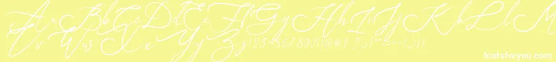 Just Sunday Font – White Fonts on Yellow Background