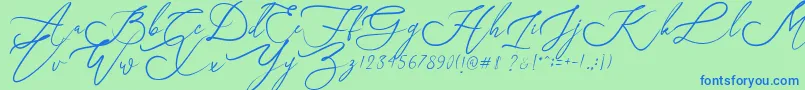 Just Sunday Font – Blue Fonts on Green Background