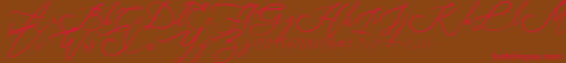 Just Sunday Font – Red Fonts on Brown Background
