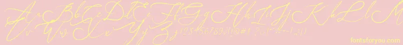 Just Sunday-Schriftart – Gelbe Schriften auf rosa Hintergrund