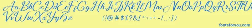 Just Sweet Demo Font – Blue Fonts on Yellow Background