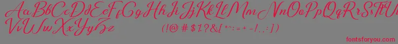 Just Sweet Demo Font – Red Fonts on Gray Background