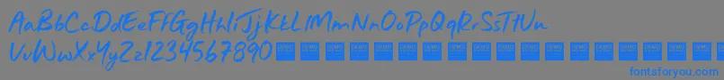 Just Wright   Demo Font – Blue Fonts on Gray Background