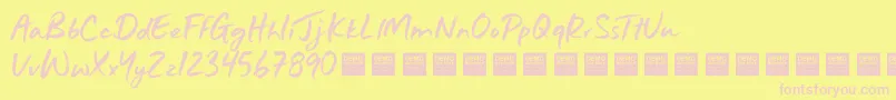 Just Wright   Demo Font – Pink Fonts on Yellow Background