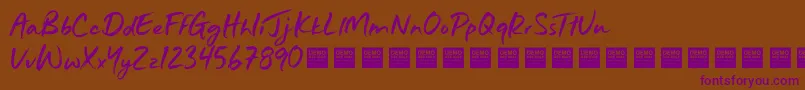 Just Wright   Demo Font – Purple Fonts on Brown Background