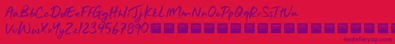 Just Wright   Demo Font – Purple Fonts on Red Background