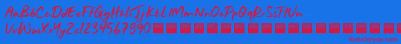 Just Wright   Demo Font – Red Fonts on Blue Background