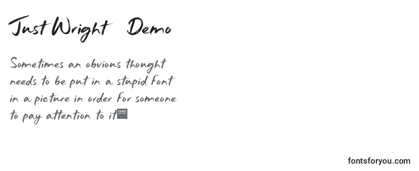 Just Wright   Demo Font