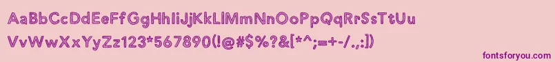 justaddwaterDEMO-Schriftart – Violette Schriften auf rosa Hintergrund