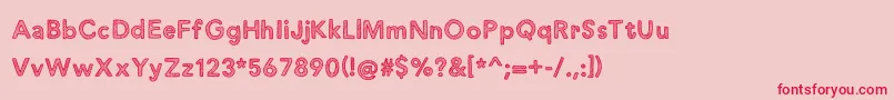 フォントjustaddwaterDEMO – ピンクの背景に赤い文字