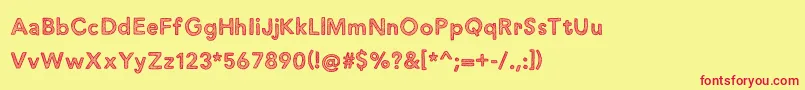 justaddwaterDEMO Font – Red Fonts on Yellow Background