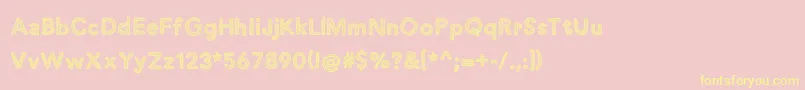 justaddwaterDEMO-Schriftart – Gelbe Schriften auf rosa Hintergrund