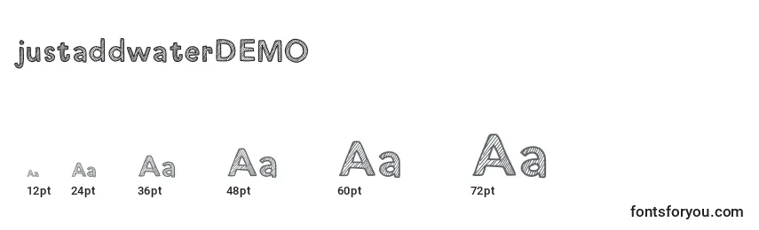 Размеры шрифта JustaddwaterDEMO