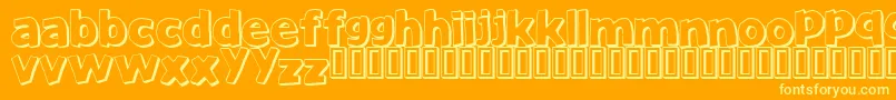 JustAnotherFont-Schriftart – Gelbe Schriften auf orangefarbenem Hintergrund