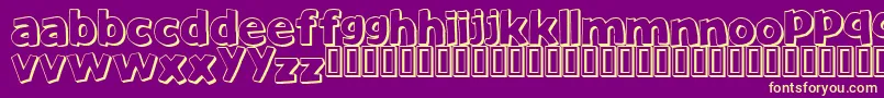 Fonte JustAnotherFont – fontes amarelas em um fundo roxo