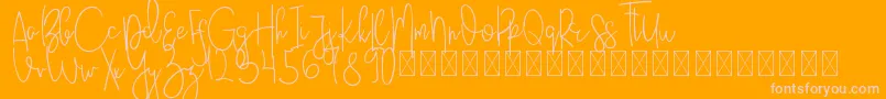 JustBecause PersonalUse-Schriftart – Rosa Schriften auf orangefarbenem Hintergrund