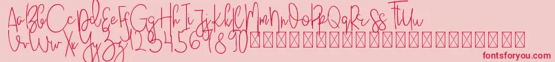 JustBecause PersonalUse Font – Red Fonts on Pink Background