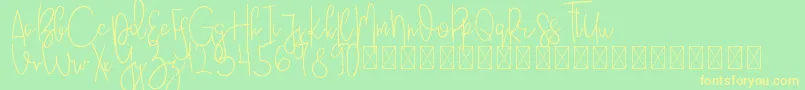 JustBecause PersonalUse Font – Yellow Fonts on Green Background