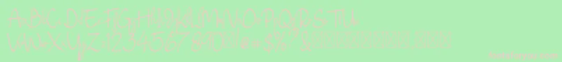 JustBlossom Font – Pink Fonts on Green Background