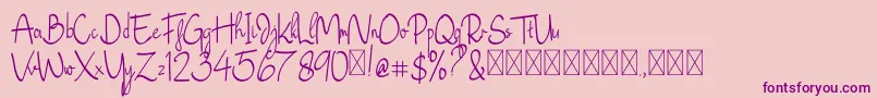 JustBlossom-Schriftart – Violette Schriften auf rosa Hintergrund