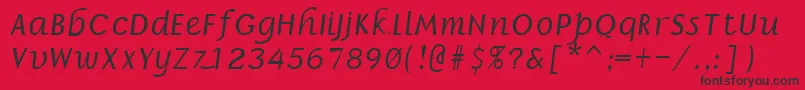 Czcionka BillieRegular – czarne czcionki na czerwonym tle