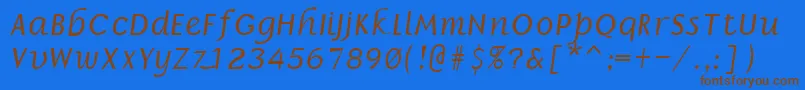 Fonte BillieRegular – fontes marrons em um fundo azul