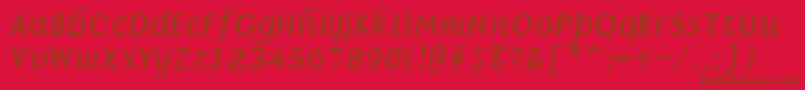 Czcionka BillieRegular – brązowe czcionki na czerwonym tle