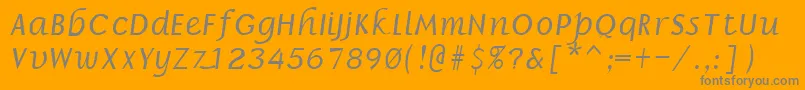 BillieRegular-Schriftart – Graue Schriften auf orangefarbenem Hintergrund