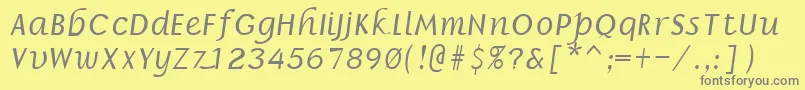 BillieRegular-Schriftart – Graue Schriften auf gelbem Hintergrund