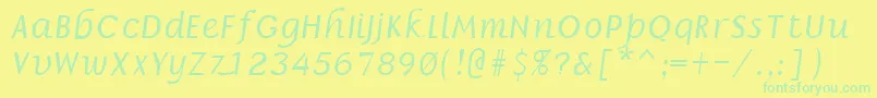 fuente BillieRegular – Fuentes Verdes Sobre Fondo Amarillo