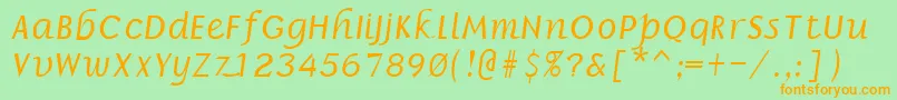 BillieRegular Font – Orange Fonts on Green Background