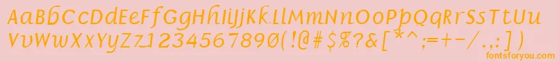 BillieRegular-Schriftart – Orangefarbene Schriften auf rosa Hintergrund