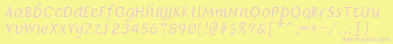 BillieRegular Font – Pink Fonts on Yellow Background