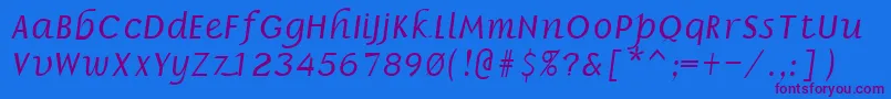BillieRegular Font – Purple Fonts on Blue Background