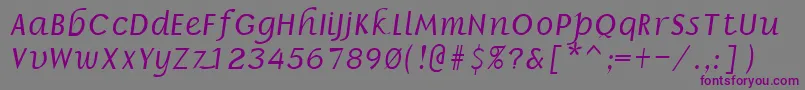 BillieRegular Font – Purple Fonts on Gray Background