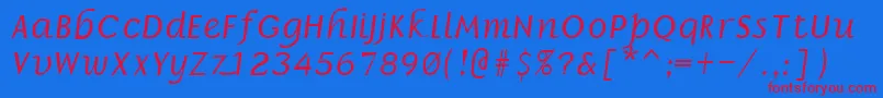 BillieRegular Font – Red Fonts on Blue Background