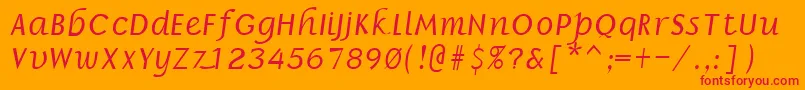 フォントBillieRegular – オレンジの背景に赤い文字