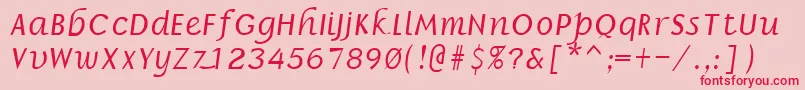 BillieRegular-Schriftart – Rote Schriften auf rosa Hintergrund