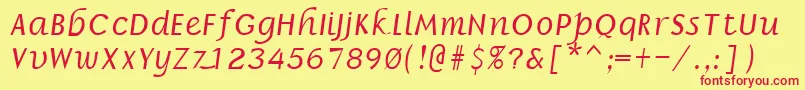 BillieRegular Font – Red Fonts on Yellow Background