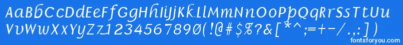 フォントBillieRegular – 青い背景に白い文字