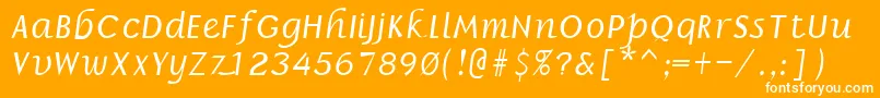 Więcej informacji o czcionce BillieRegular Czcionka BillieRegular – białe czcionki na pomarańczowym tle