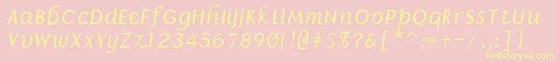Шрифт BillieRegular – жёлтые шрифты на розовом фоне