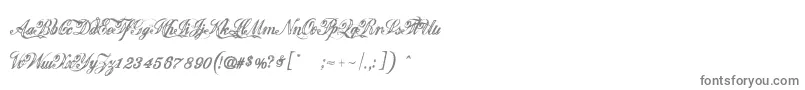 フォントJustice by Dirt2 – 白い背景に灰色の文字