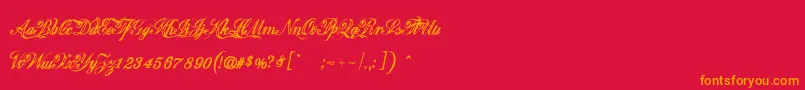 Justice by Dirt2 Font – Orange Fonts on Red Background
