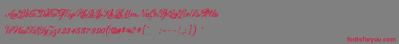 Justice by Dirt2 Font – Red Fonts on Gray Background