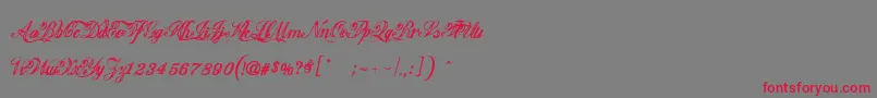Justice by Dirt2-Schriftart – Rote Schriften auf grauem Hintergrund