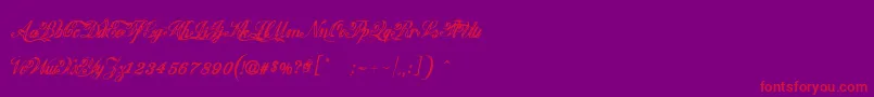 Justice by Dirt2-Schriftart – Rote Schriften auf violettem Hintergrund